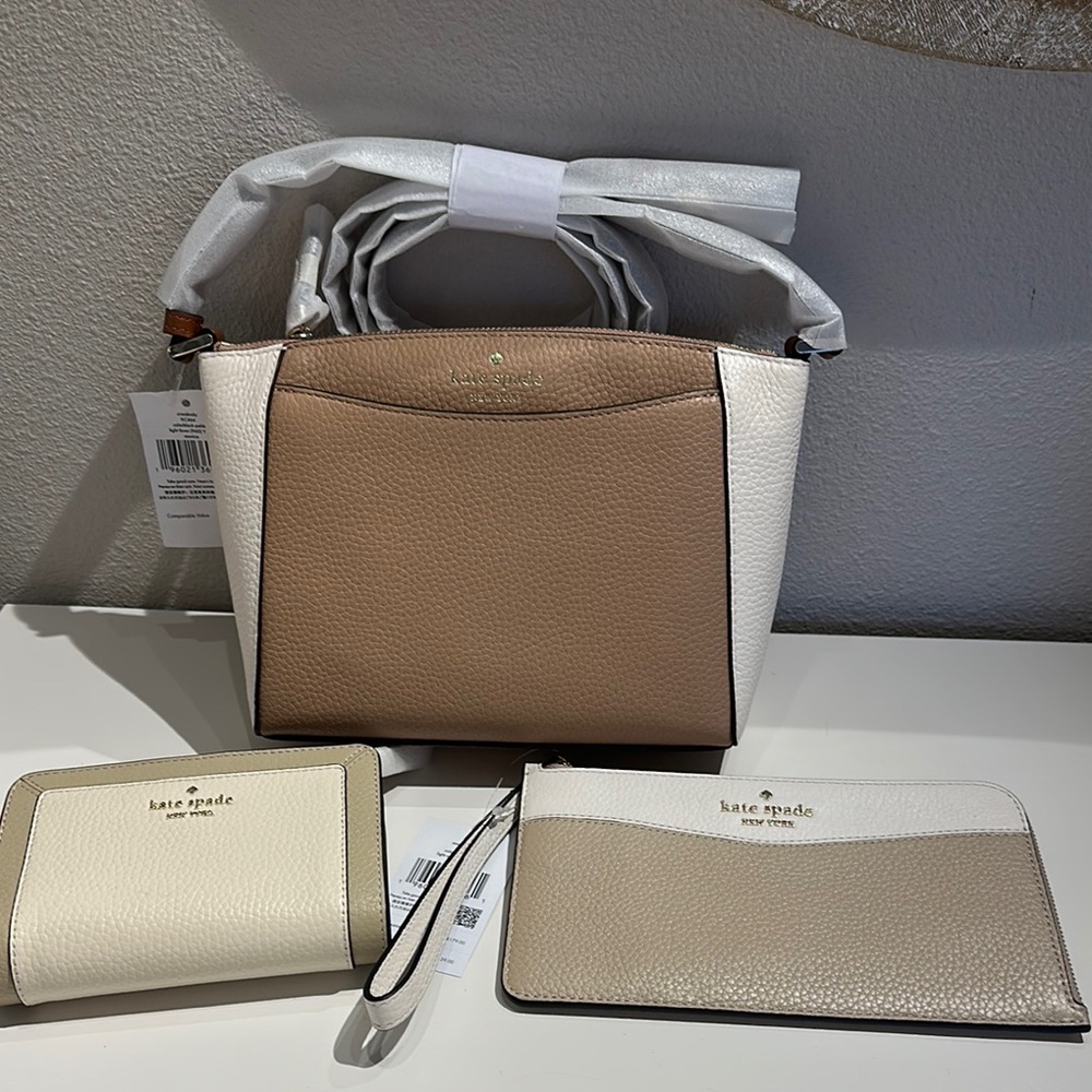 Kate Spade Tan and White Women's Bag Set
